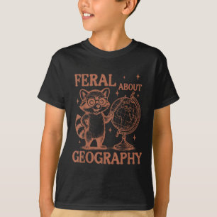 Camiseta Feral Sobre Geografía Mapache Geógrafo Geografía
