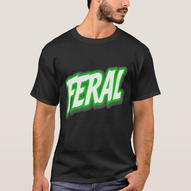 Camiseta Feral T-Shirt - Wild Gothic Statement Design (Anverso)