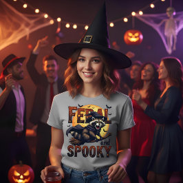 Camiseta Feral y Spooky - Raccoon sobre un bastón de labios