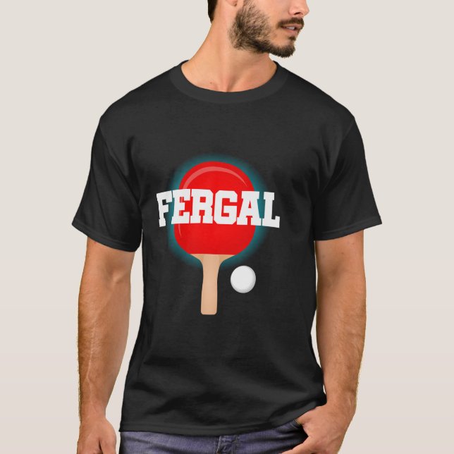 Camiseta Fergal Nombre Niños Mesa Tenis Ping Pong Game Rack (Anverso)