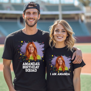 Camiseta Feria de cumpleaños de la foto de la cara divertid