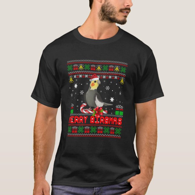 Camiseta Feria de pájaros de los Navidades de la Cockatiel (Anverso)