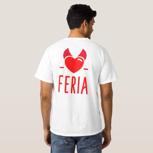 Camiseta Feria du Démon coeur humour fêtes (Reverso completo)