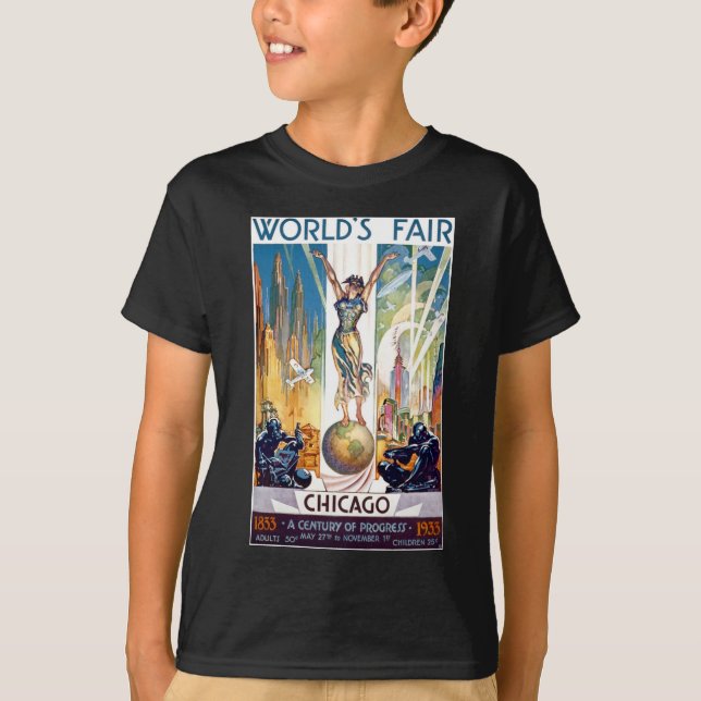Camiseta Feria Mundial de Chicago de 1933 - Art Deco retro  (Anverso)