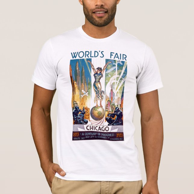 Camiseta Feria Mundial de Chicago de 1933 - Art Deco retro  (Anverso)
