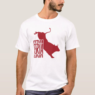 Camiseta Feria: rouge de correo con logotipo / blanc & taur