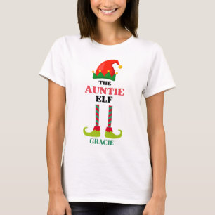 Camiseta Feriado del elfo de la tía personalizada
