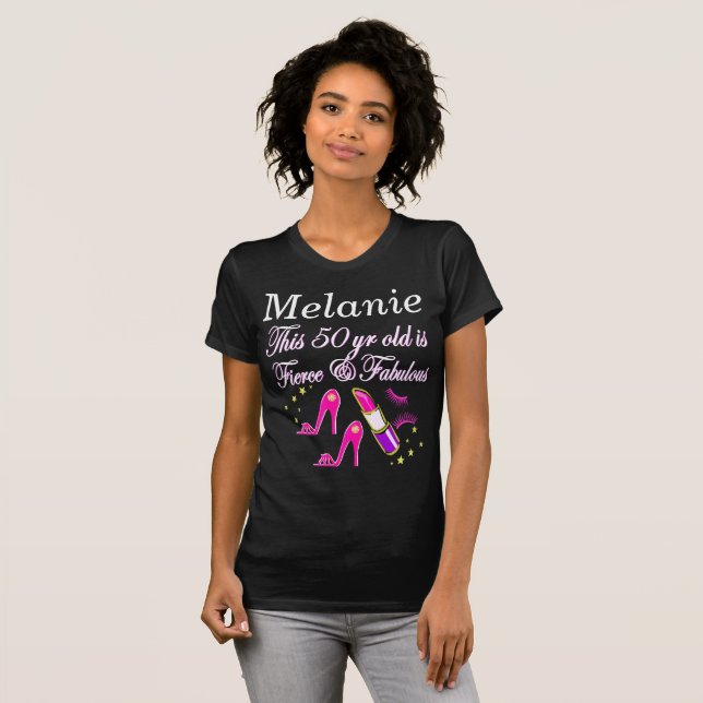 CAMISETA FERIZ Y FABULOSO DIVA DE CUMPLEAÑOS 50 (Anverso completo)