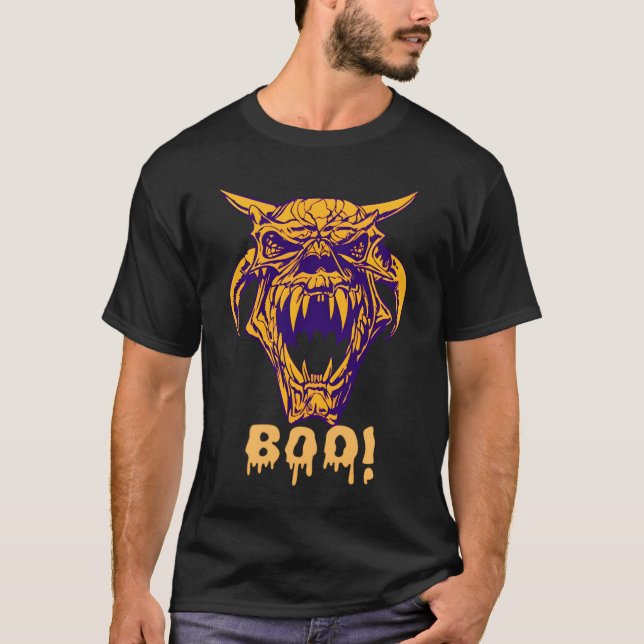 Camiseta Feroe Monster BOO Halloween Scary Design Tshirt (Anverso)