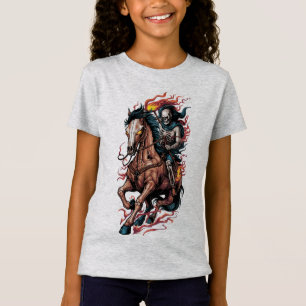 Camiseta Feroy piloto de esqueletos en un caballo galopante