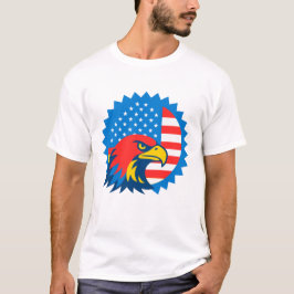 Camiseta Feroz águila calva en la bandera de los Estados Un