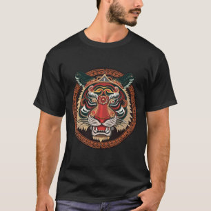 Camiseta Feroz cara de tigre tribal