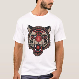 Camiseta Feroz cara de tigre tribal