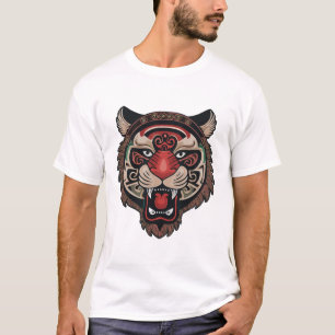 Camiseta Feroz cara de tigre tribal