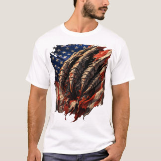 Camiseta Feroz monstruo rompiendo arte de la bandera estado