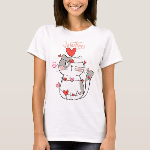 Camiseta "Ferr abrazos al gato Valentine Shirt