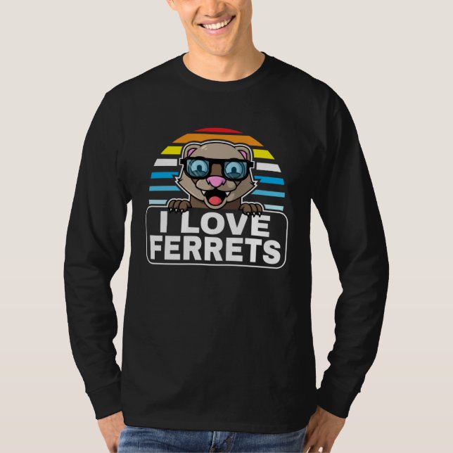 Camiseta Ferre Ferret Clothes  Nerd Ferret With Glasses (Anverso)