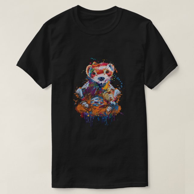 Camiseta Ferret colorido - Zoo Animal Ferret Lover (Diseño del anverso)