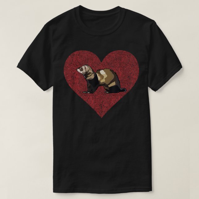 Camiseta Ferret Día de San Valentín Love Fingerprint Farm A (Diseño del anverso)
