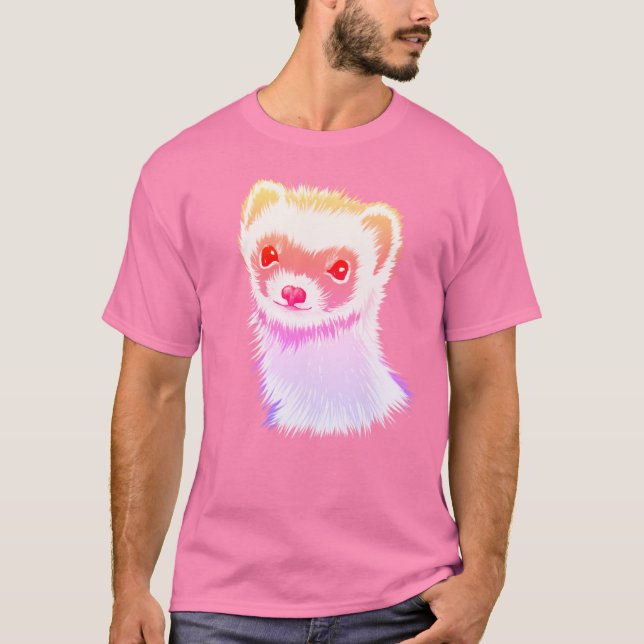 Camiseta Ferret En Tonos Arcoiris (Anverso)