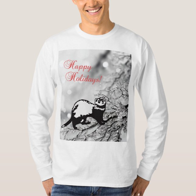 Camiseta Ferret: Felices fiestas (Anverso)