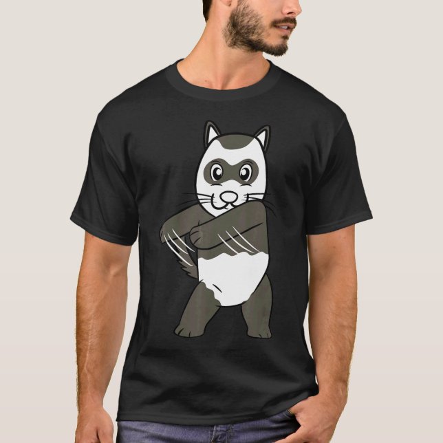 Camiseta Ferret Floss Dance Flossing Mascota (Anverso)