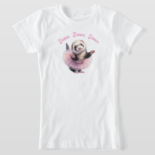 Camiseta Ferret gracioso en un ballet de Tutu (Distribución)