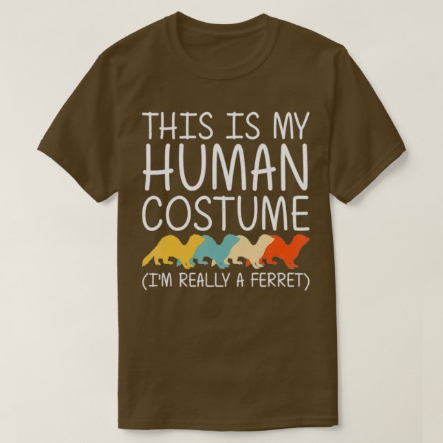 Camiseta Ferret Halloween Human Costume Weasel Mascota Fáci (Diseño del anverso)