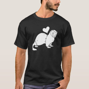 Camiseta Ferret Heart - Furry Animal Weasel Ferret