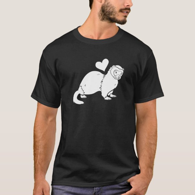 Camiseta Ferret Heart - Furry Animal Weasel Ferret Premium (Anverso)