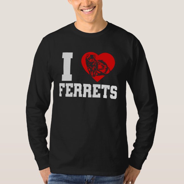 Camiseta Ferret I Heart Ferrets (Anverso)