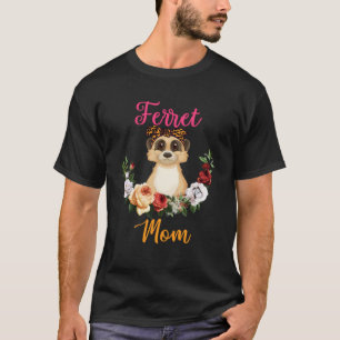 Camiseta Ferret Mom Floral Ferret Bow Tie Día de la Madre