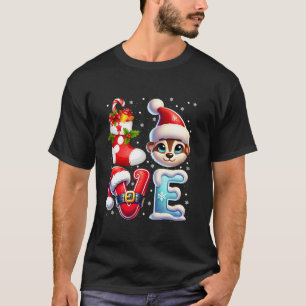 Camiseta Ferret Santa Hat Árbol de navidad ilumina el amor