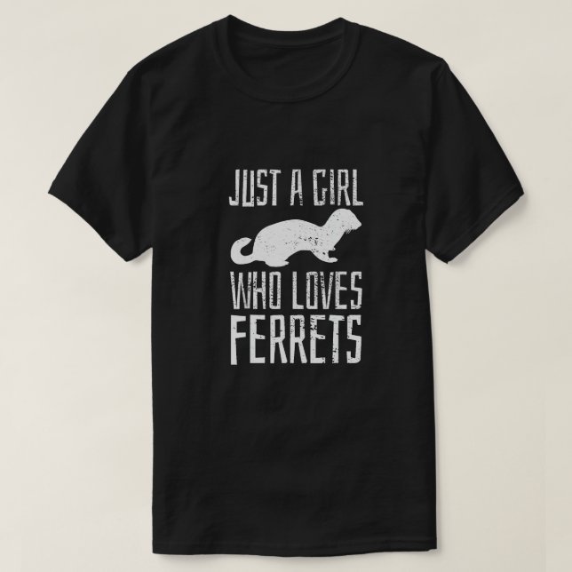 Camiseta Ferret Sólo Un Chica Que Ama Los Ferrets Cute Vint (Diseño del anverso)