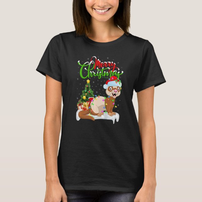 Camiseta Ferret  Xmas Decorations Santa Ferret Christmas (Anverso)