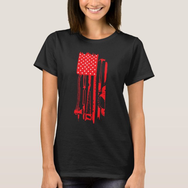 Camiseta Ferretería de carpintería de madera Leñador EE. UU (Anverso)