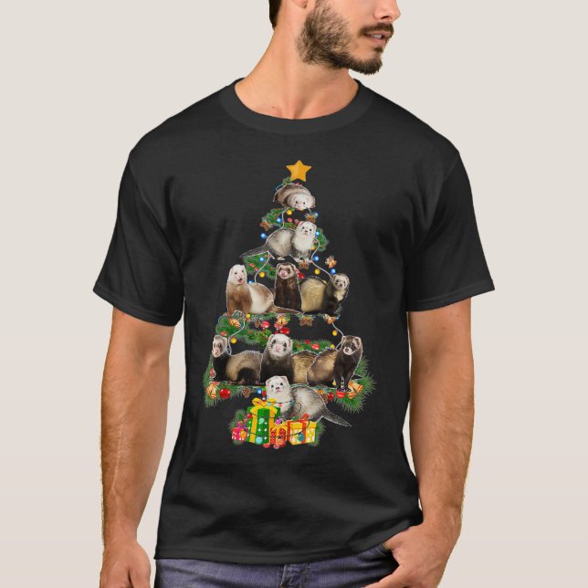 Camiseta Ferrets divertidos Feliz Árbol navideño Ferrets Lo
