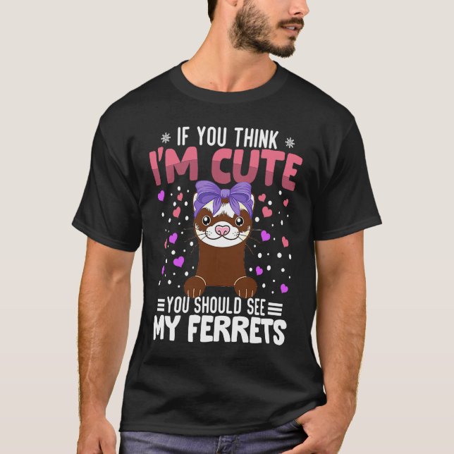 Camiseta Ferrets Heart Valentine's Day Animal For Womens Ki (Anverso)