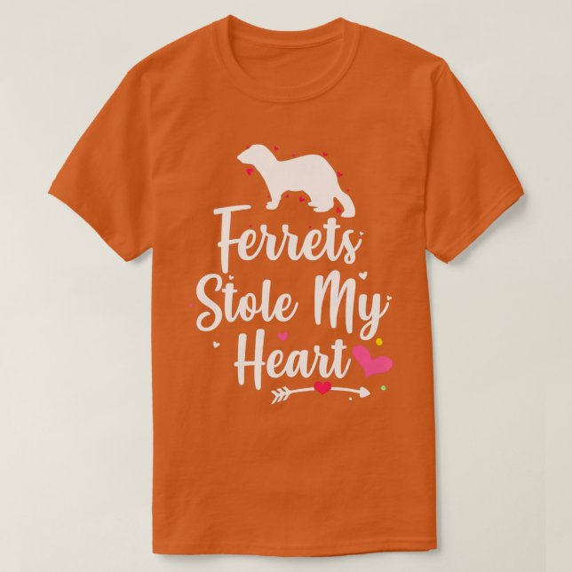 Camiseta Ferrets Stole My Heart Día de San Valentín Animal  (Diseño del anverso)