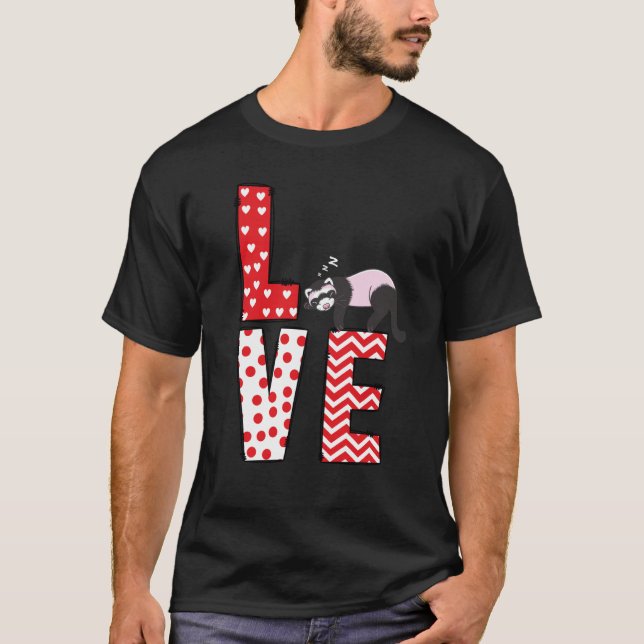 Camiseta Ferrets Valentines Day Love Valentine Cute Hearts  (Anverso)