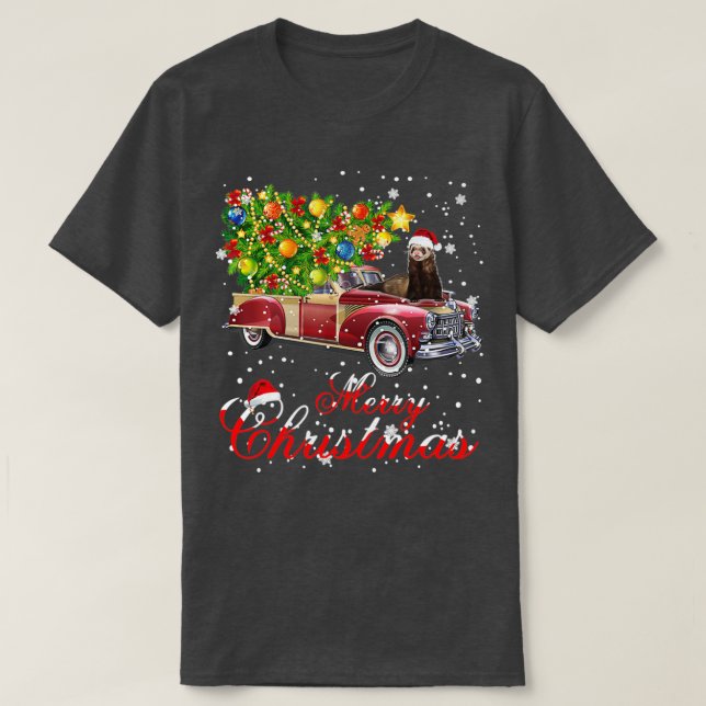 Camiseta Ferrets viajan en camiones Navidades Pajama (Diseño del anverso)
