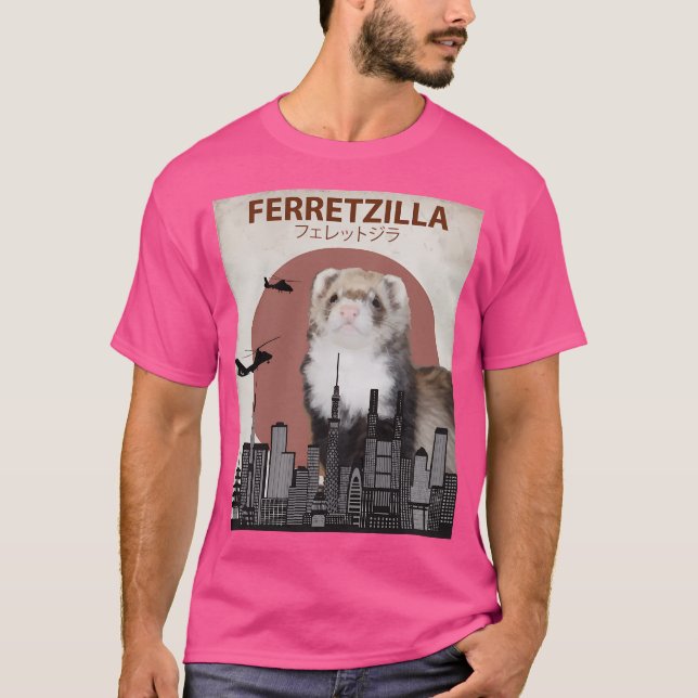 Camiseta Ferretzilla - Funny Ferret Monster (Anverso)