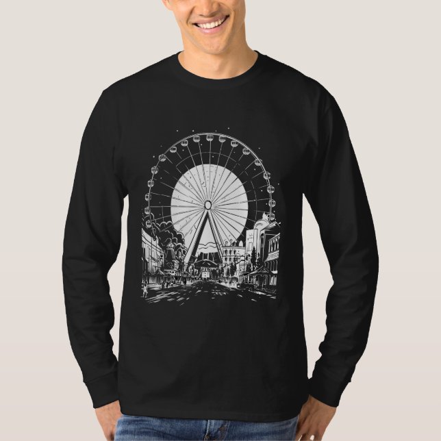 Camiseta Ferris Wheel Carnival Festival County Fair Amuseme (Anverso)