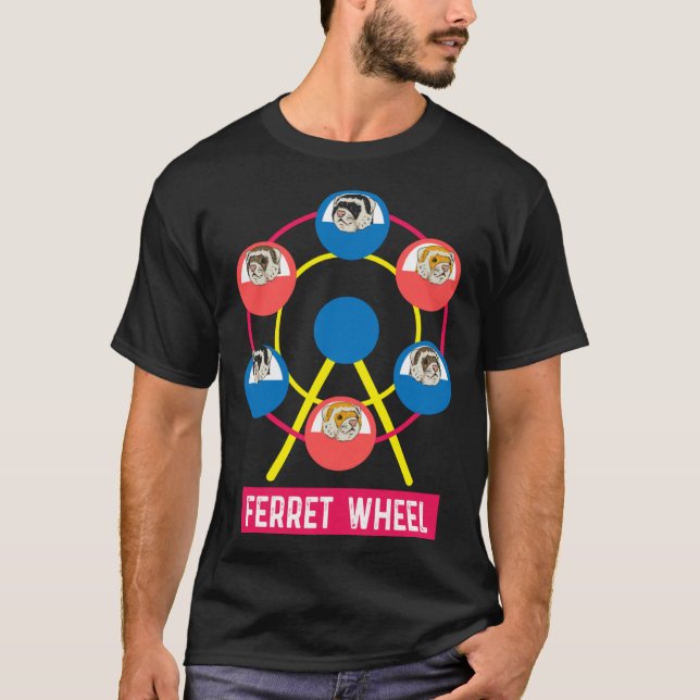 Camiseta Ferris Wheel Ferret Pun Ferret  Carnival (Anverso)