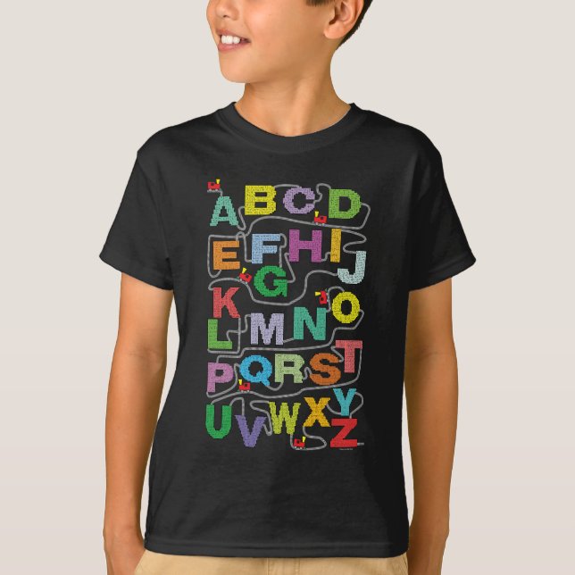 Camiseta Ferrocarril Alphabet Maze Puzzles (Anverso)