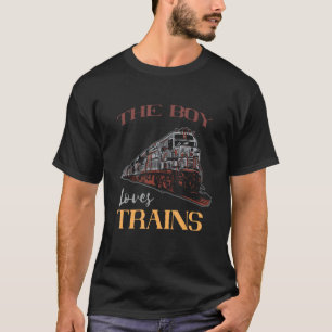 Camiseta Ferrocarril Boy Loves Estación de Ferrocarril Stea