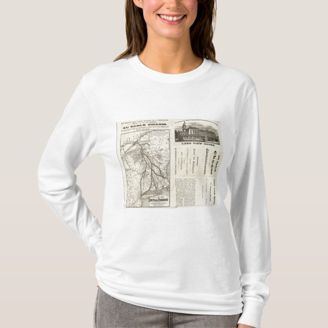 Camiseta Ferrocarril central de Vermont del mapa (Anverso)