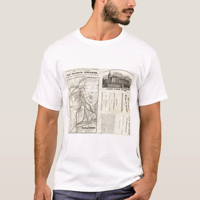 Camiseta Ferrocarril central de Vermont del mapa (Anverso)