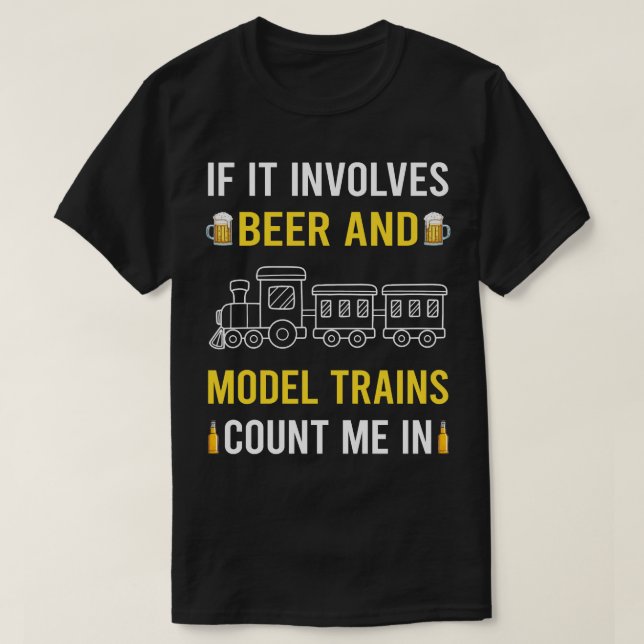 Camiseta Ferrocarril De Cerveza Y Tren Modelo (Diseño del anverso)