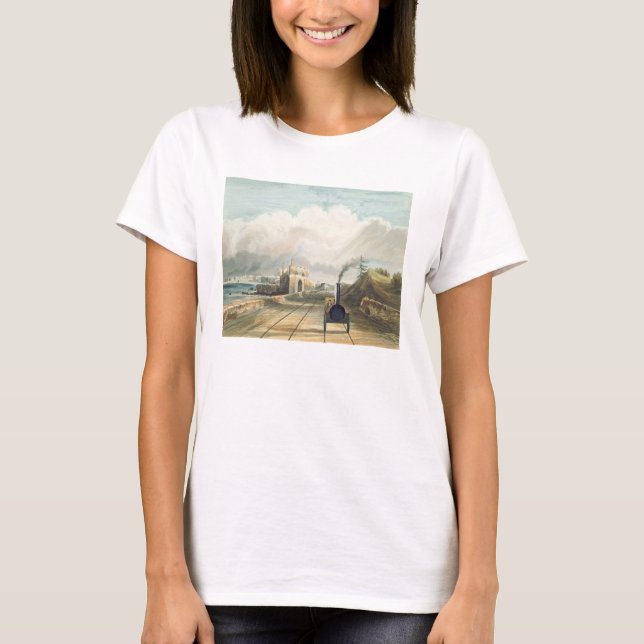 Camiseta Ferrocarril de Dublín y Kingstown: desde el puente (Anverso)